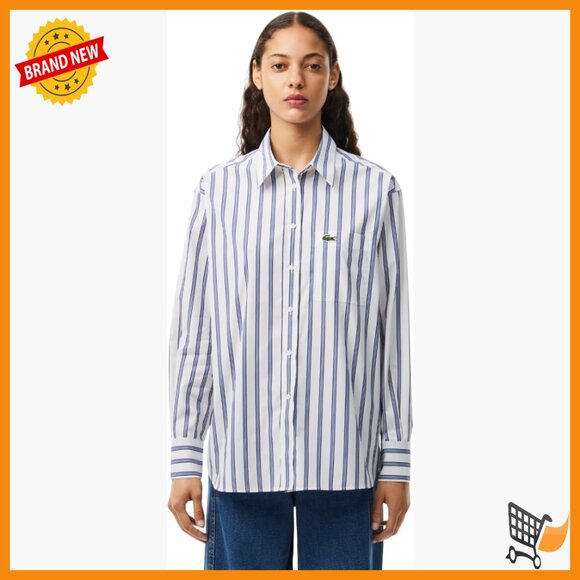 Oversized Long Sleeve Button Down Shirt in Premium Cotton Poplin
